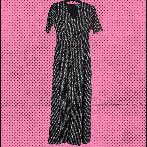 Fever Dresses & Skirts - Fever London Heritage Black Floral Maxi Dress Cute Girly Prairie Feminine SZ 2